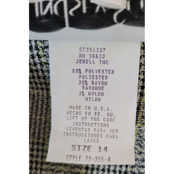 Lindsey Scott Womens Size 14 Plaid Blazer & Black Skirt Suit Set Vintage USA - Picture 6 of 13